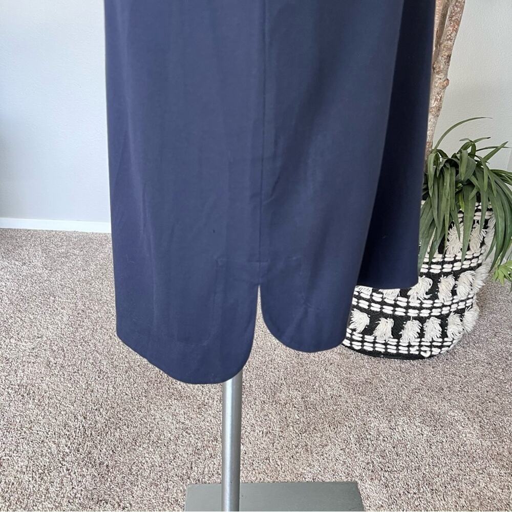 Lafayette 148‎ New York V-Neck Shirtdress Navy Blue Career Classic - Picture 3 of 9